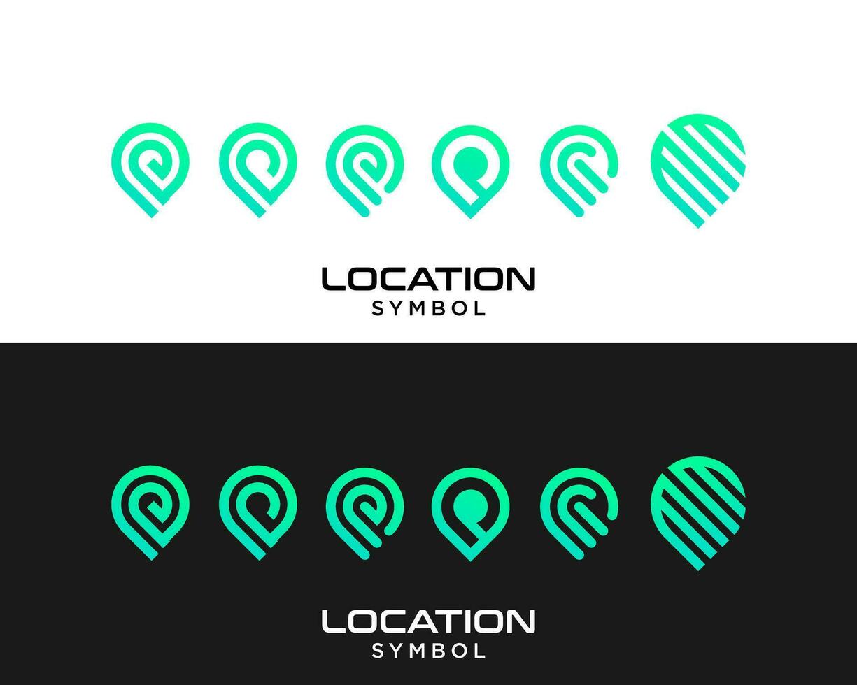 Several icons of transportation delivery location technology logo design. vector