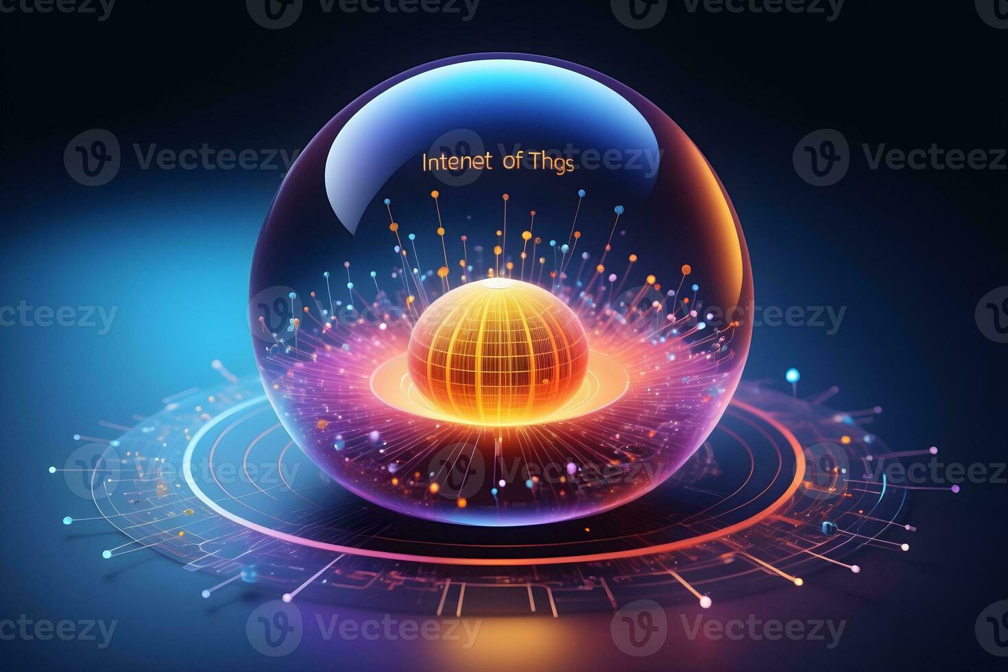 AI generated Iot Technology Futuristic Sphere Background Ai Generative photo