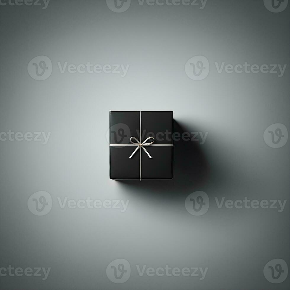 Simple Copy Space Black Friday Gift Black Background Ai Generative photo