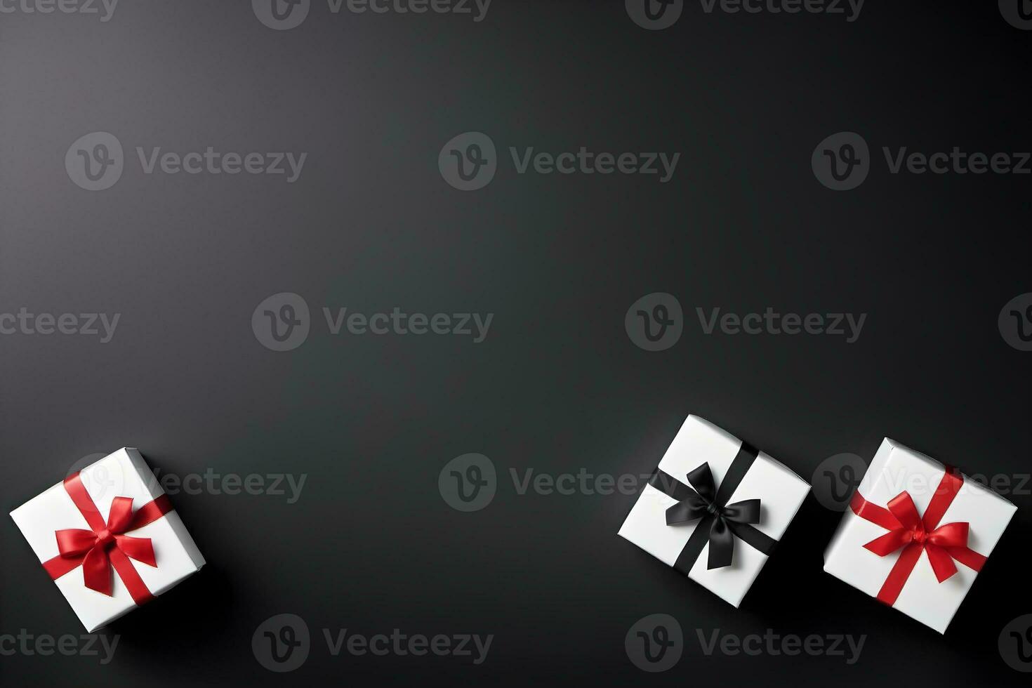 Simple Copy Space Black Friday Gift Black Background Ai Generative photo