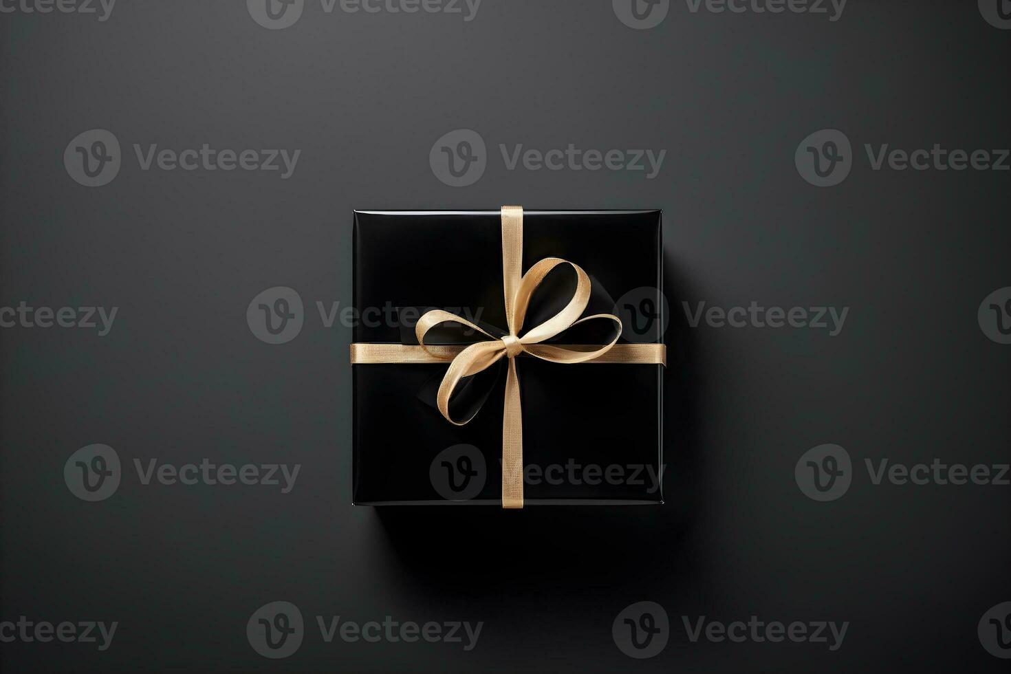 Simple Copy Space Black Friday Gift Black Background Ai Generative photo