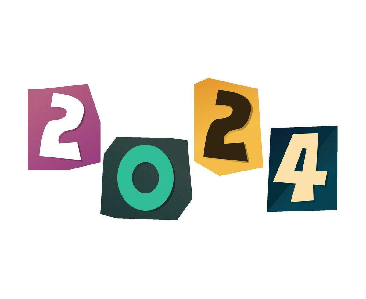 2024 contento nuevo año resumen gráfico diseño vector logo símbolo ilustración