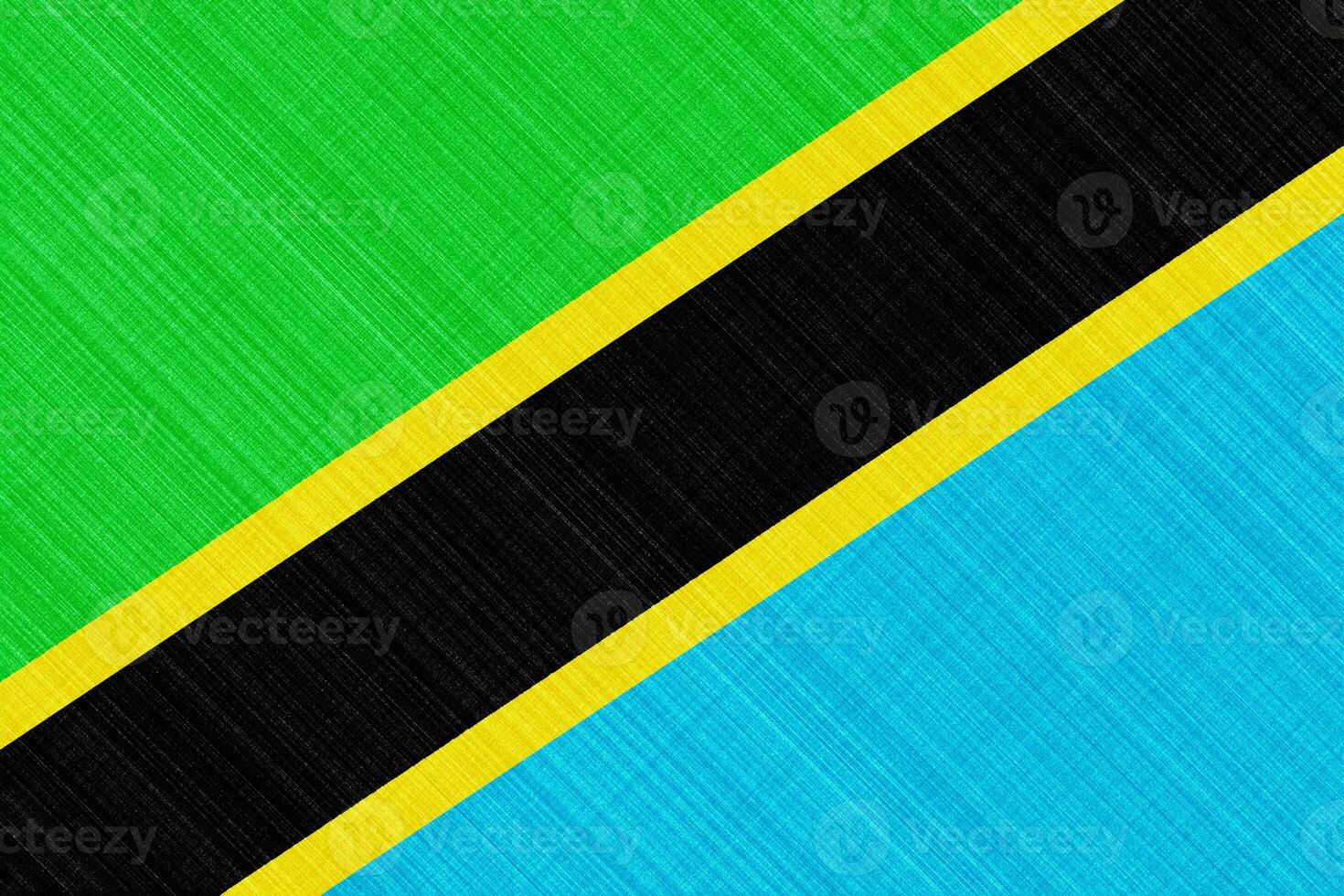 Flag of United Republic of Tanzania on a textured background. Concept collage. photo