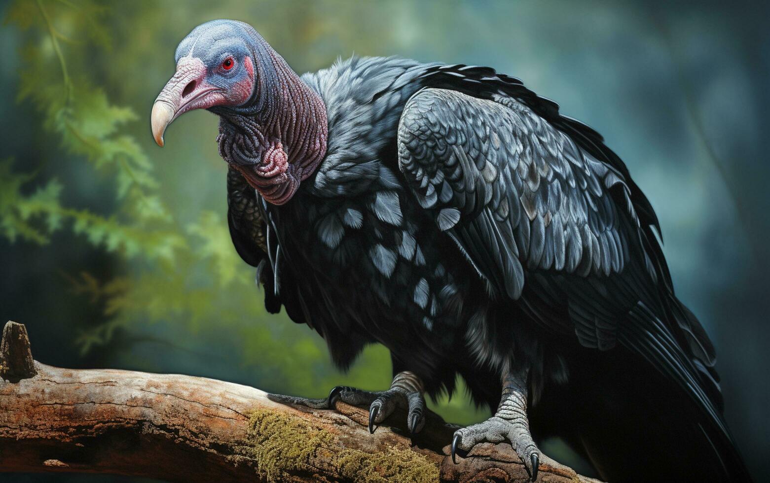 AI Generative Turkey Vulture bird on natural environment photo