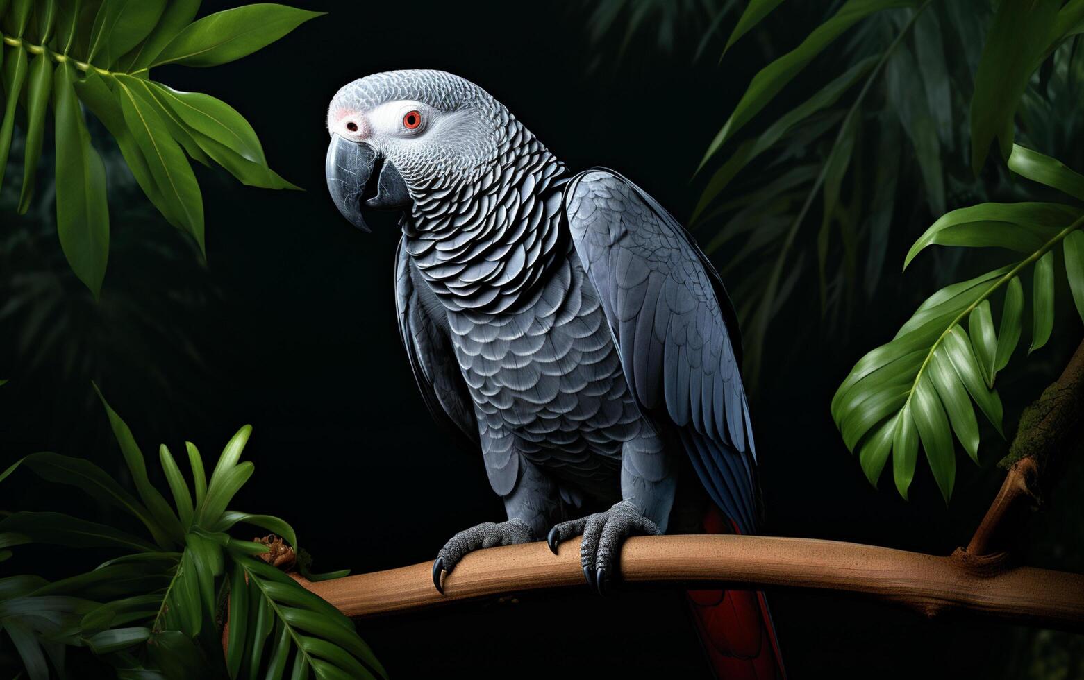 AI generated African Grey Parrot photo