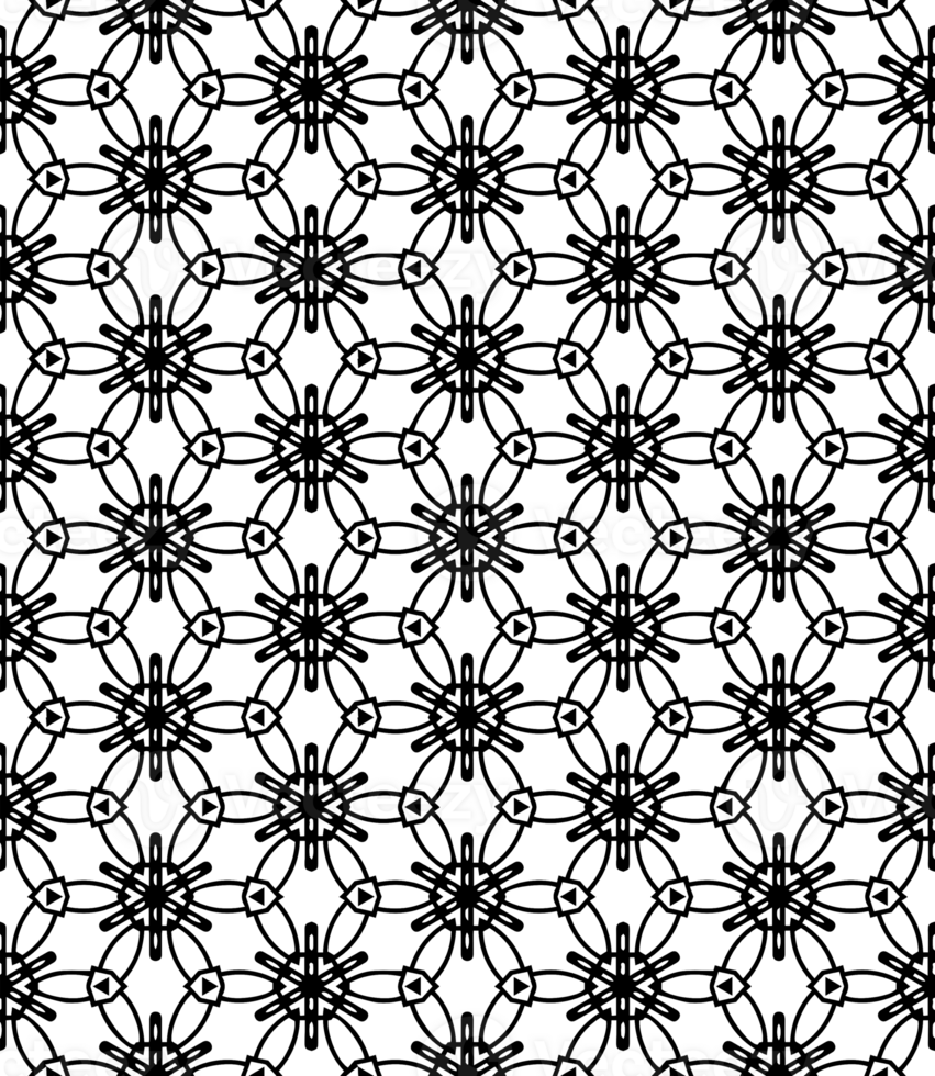 Black seamless abstract pattern. Overlay for background and backdrop. Ornamental design. PNG graphic illustration with transparent background.