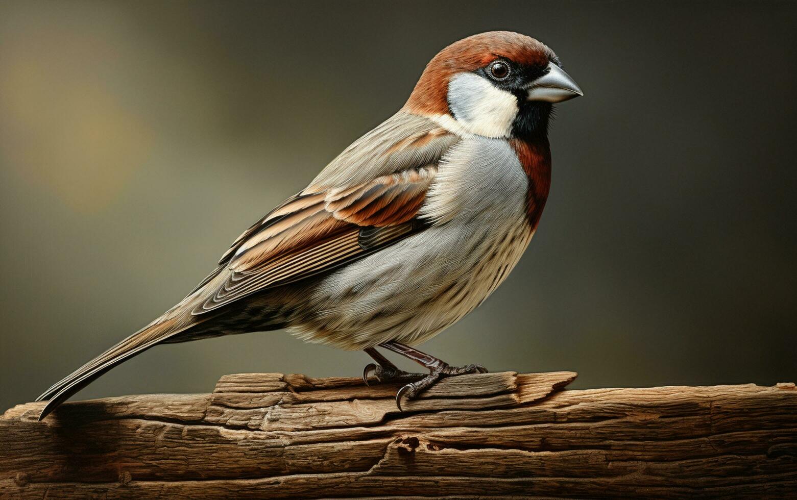 AI Generative cute Sparrow bird on natural environment photo