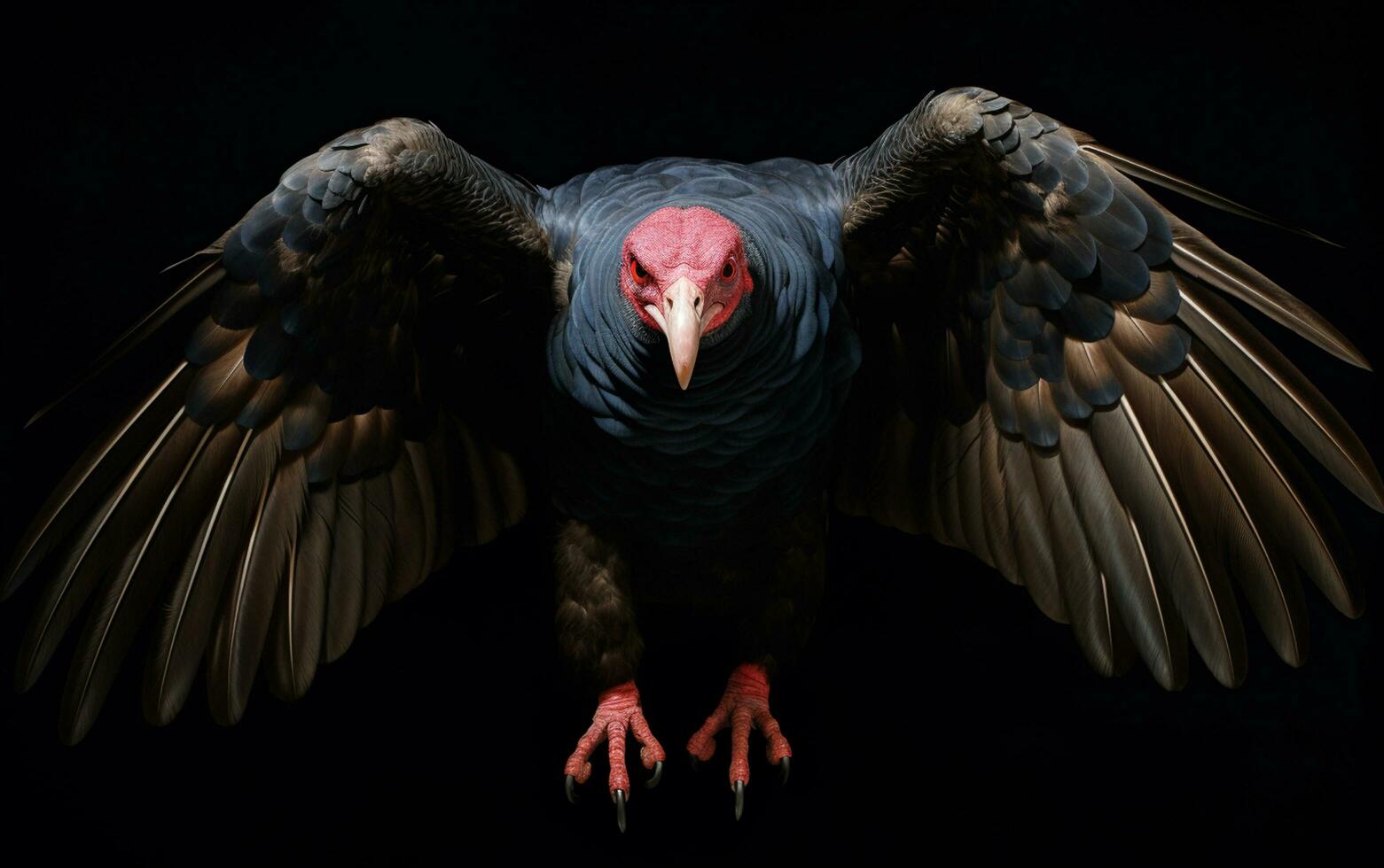 AI Generative Turkey Vulture bird on natural environment photo