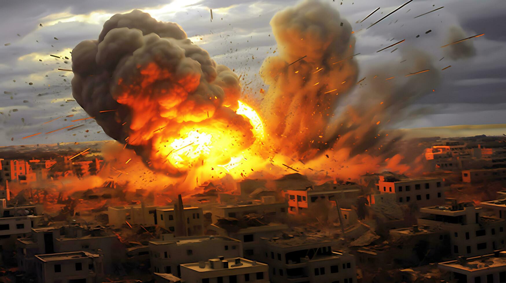 AI Generative Fierce bomb explosion attack background photo