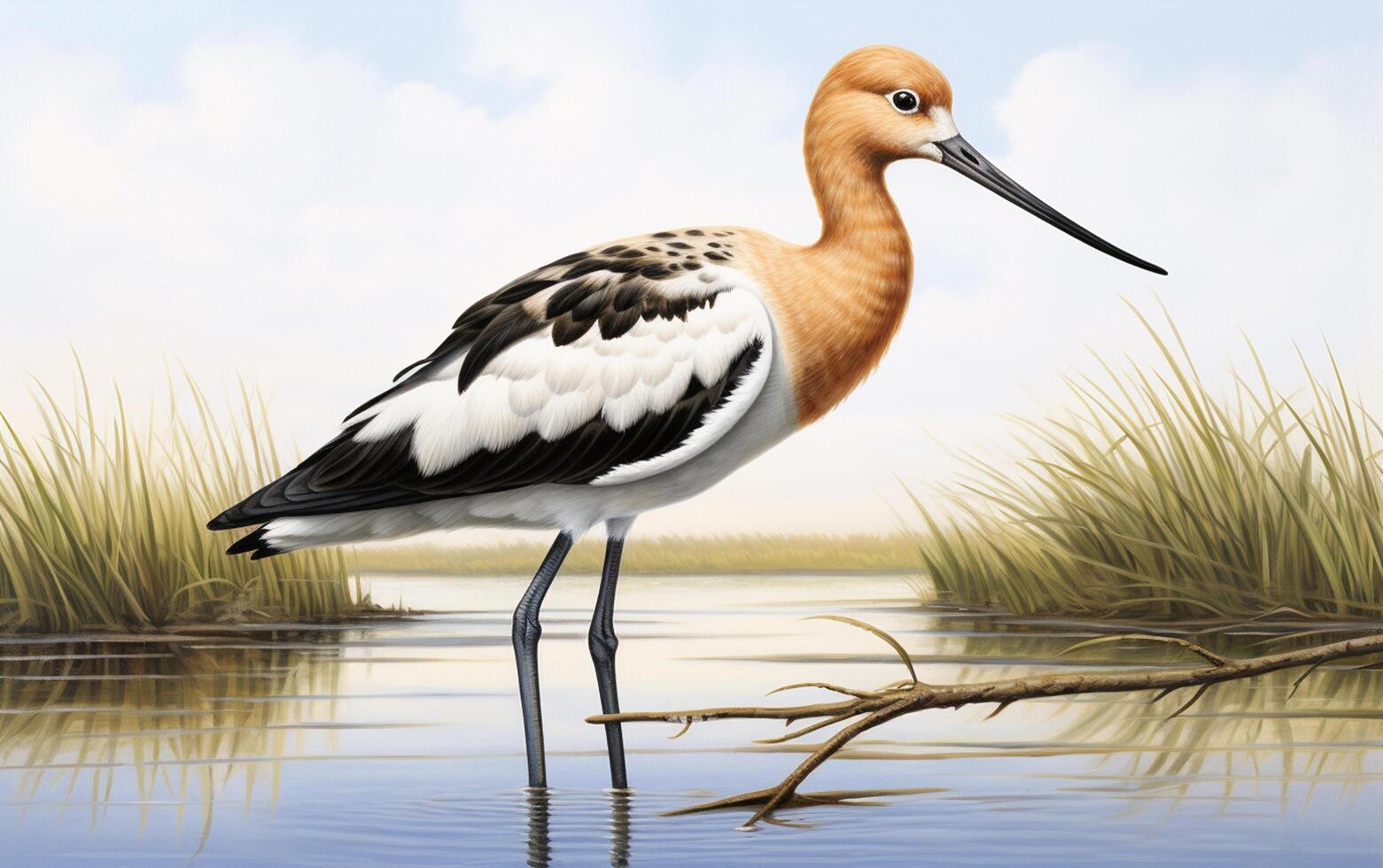 AI generated American Avocet photo