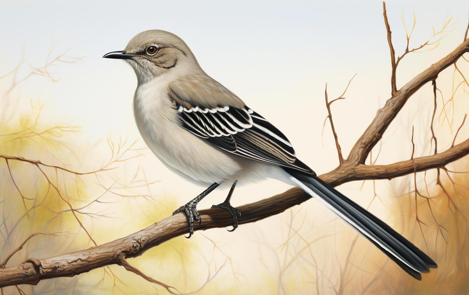 AI Generative Mockingbird in Natural environment photo