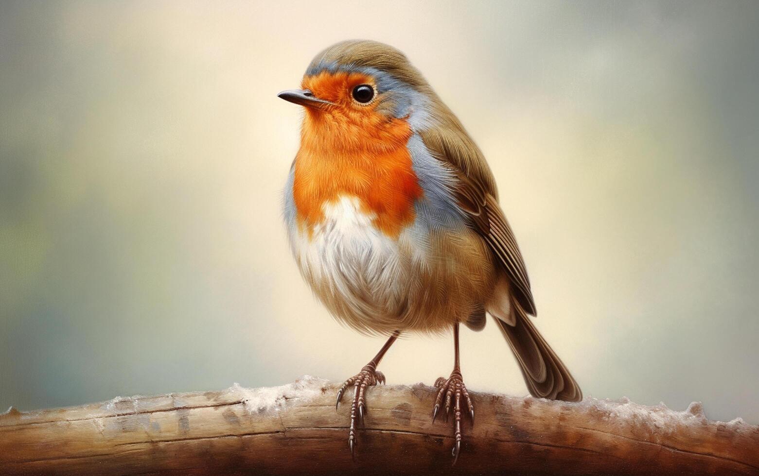 AI Generative cute robin bird on natural environment photo