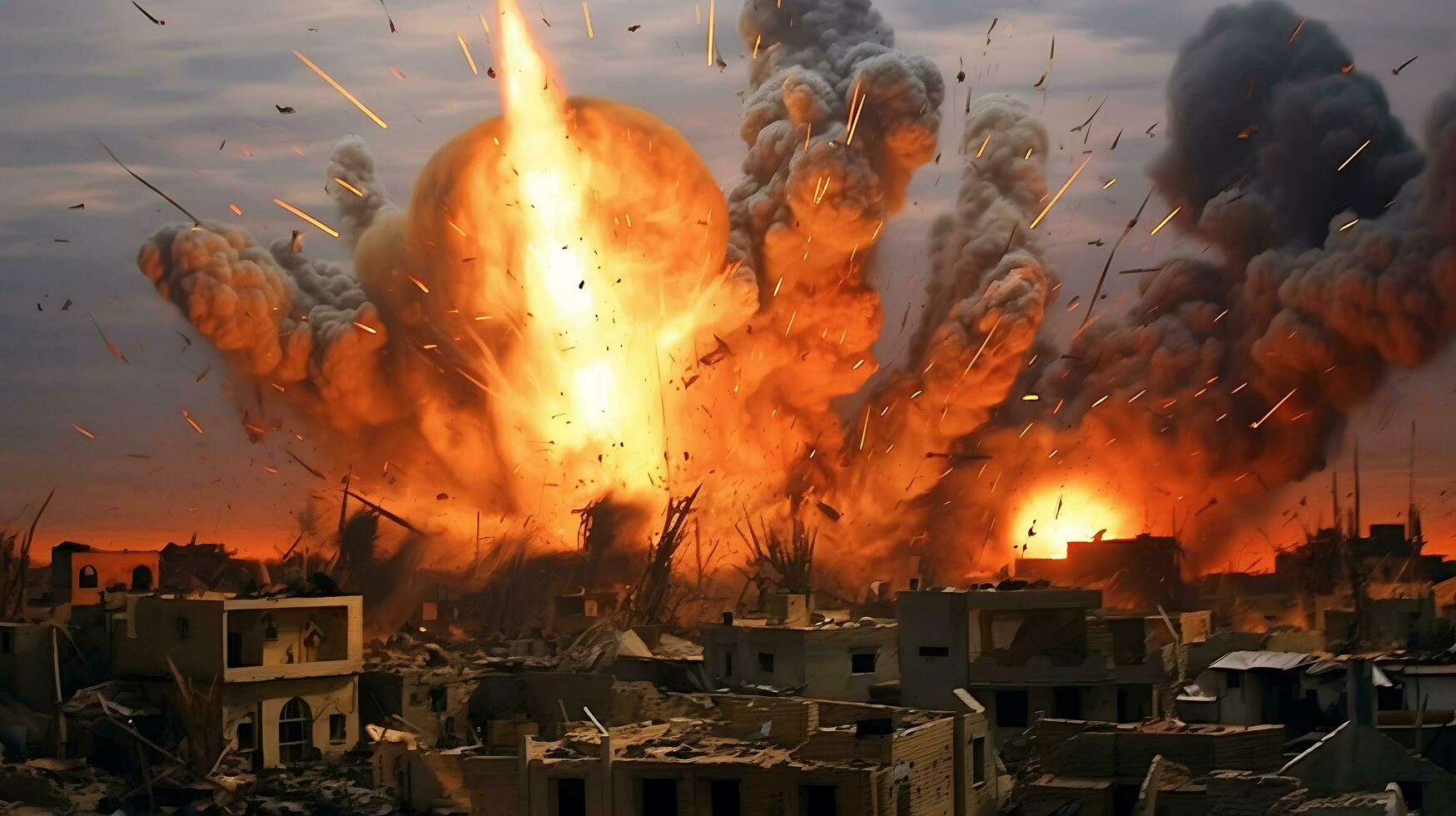 AI Generative Fierce bomb explosion attack background photo