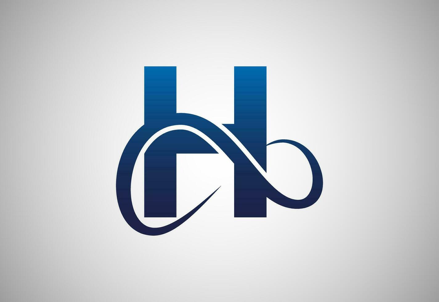 English alphabet H with infinity sign. Infinity, eternity, infinite, endless, loop symbols. vector