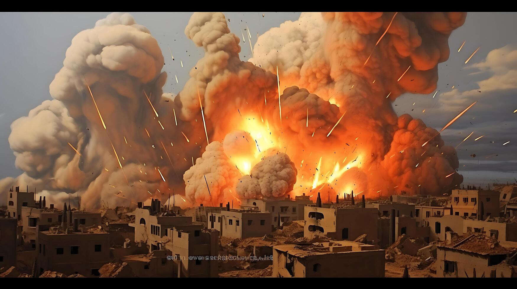 AI Generative Fierce bomb explosion attack background photo