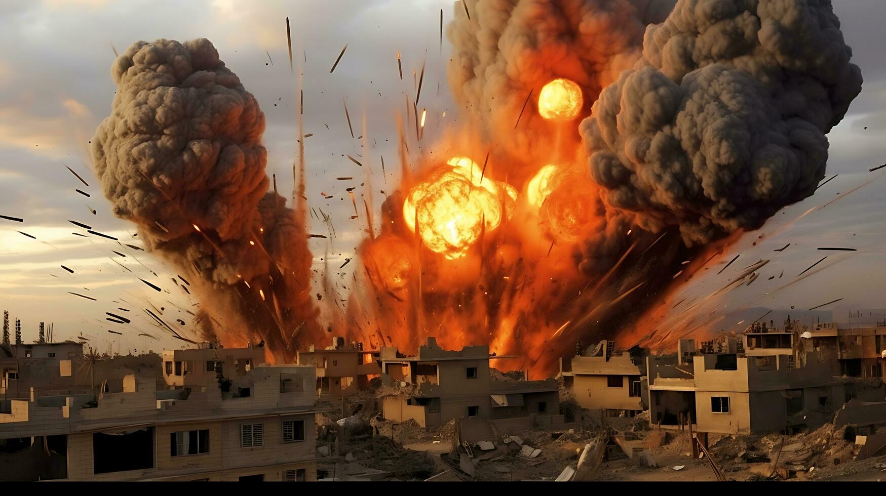 AI Generative Fierce bomb explosion attack background photo