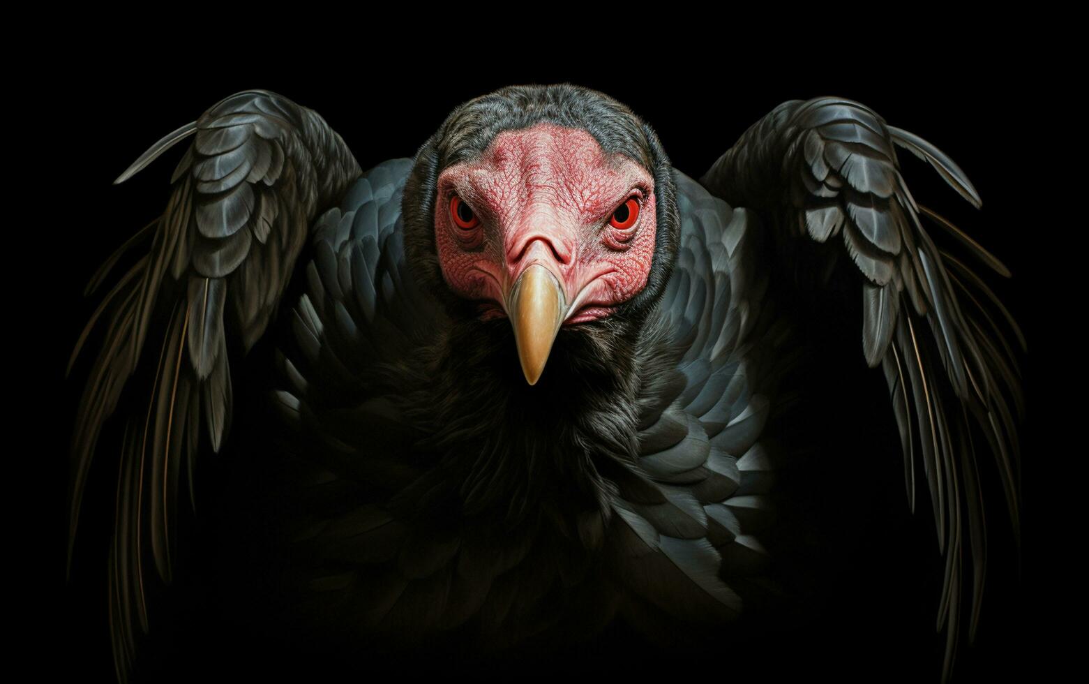 AI Generative Turkey Vulture bird on natural environment photo