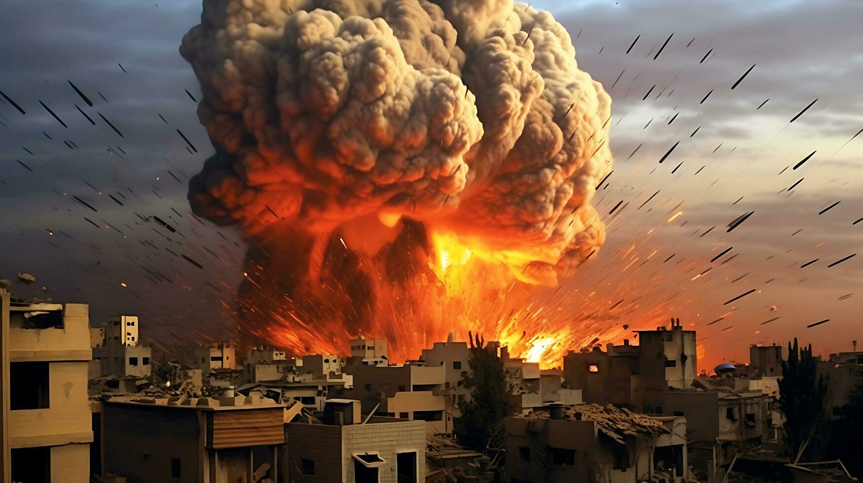 AI Generative Fierce bomb explosion attack background photo