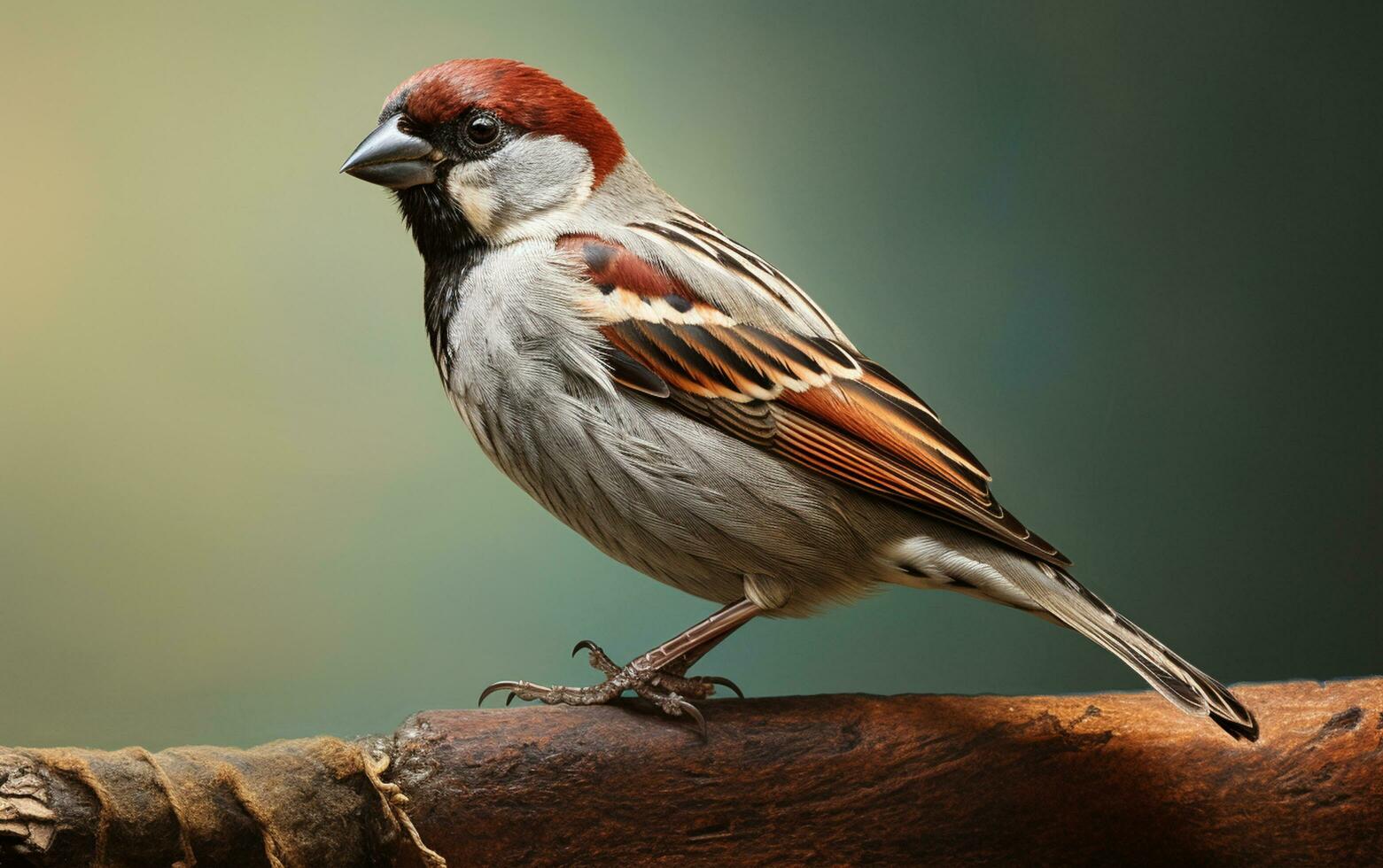 ai generativo linda gorrión pájaro en natural ambiente foto