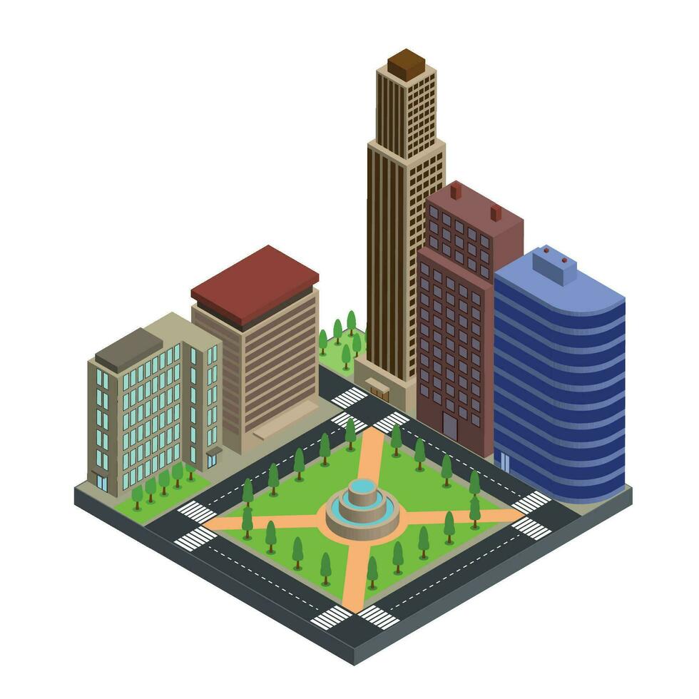 Isometric City Illustration vector illustration