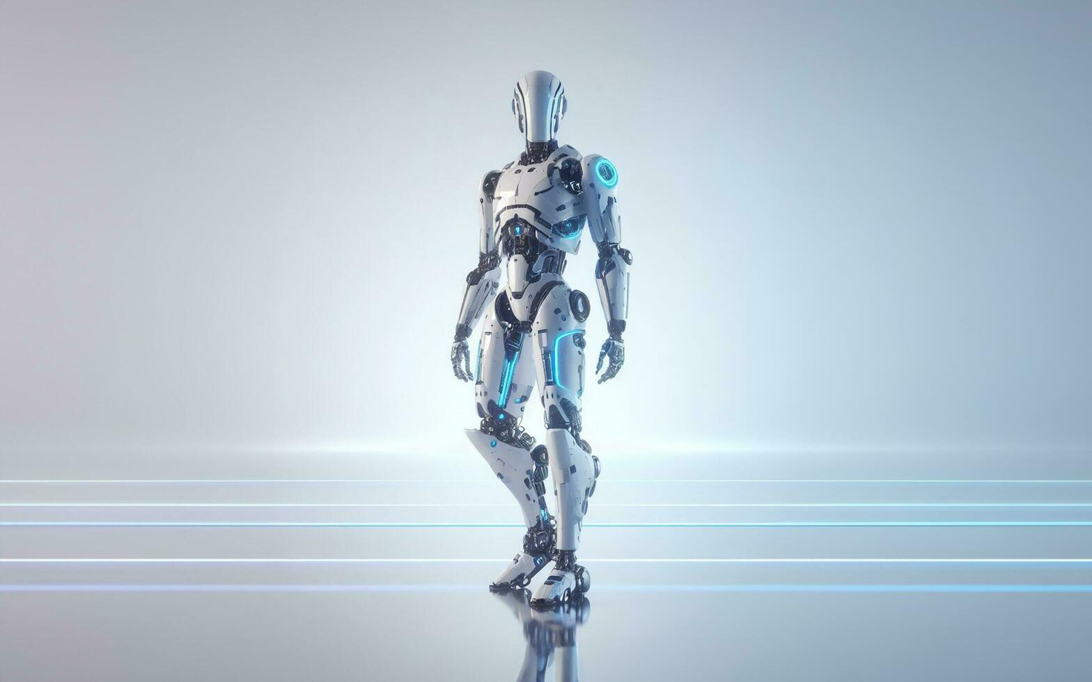 AI generated Robot standing full body modern technology of artificial intelligence AI robot industry photo