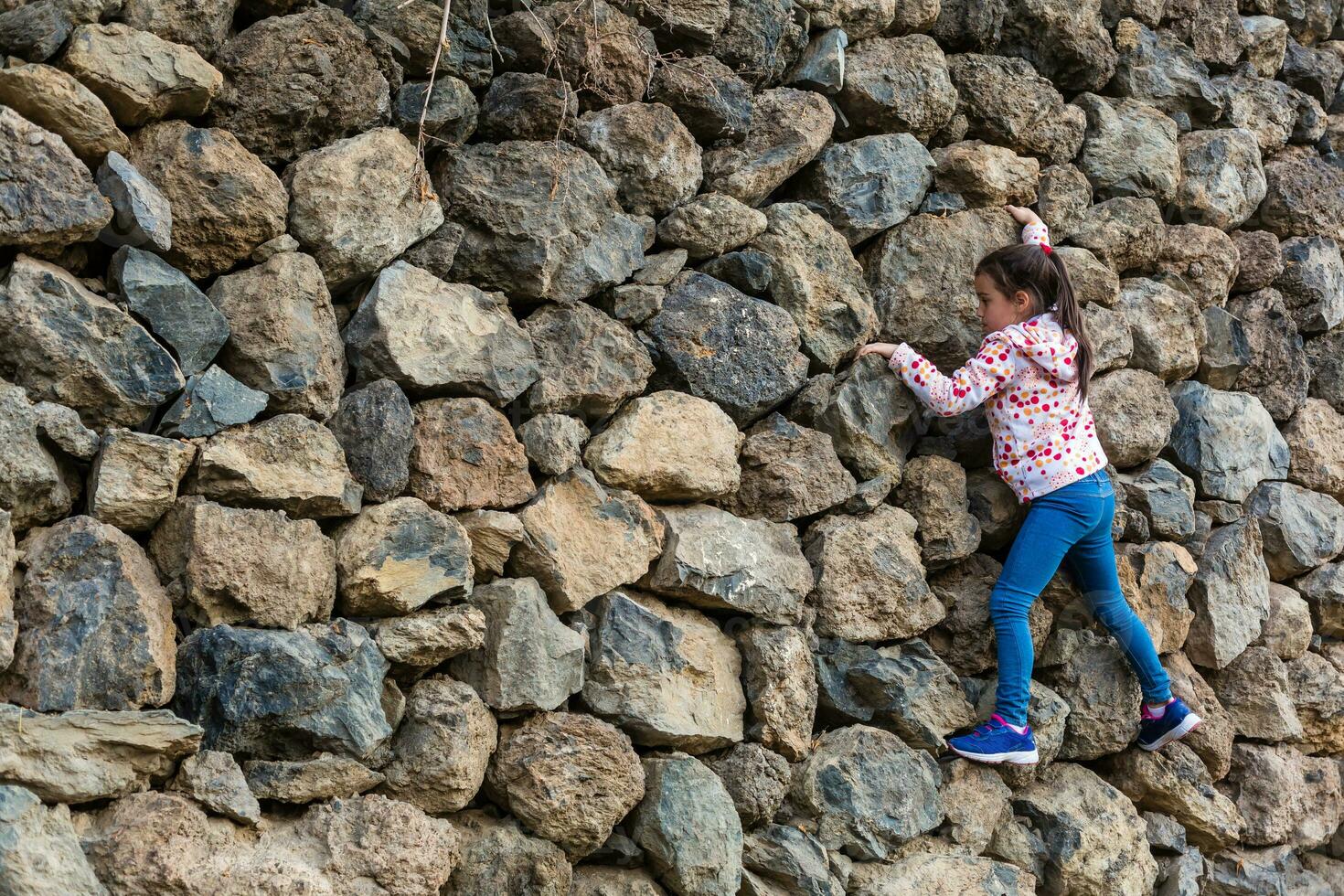 Abstract background of stone wall texture photo