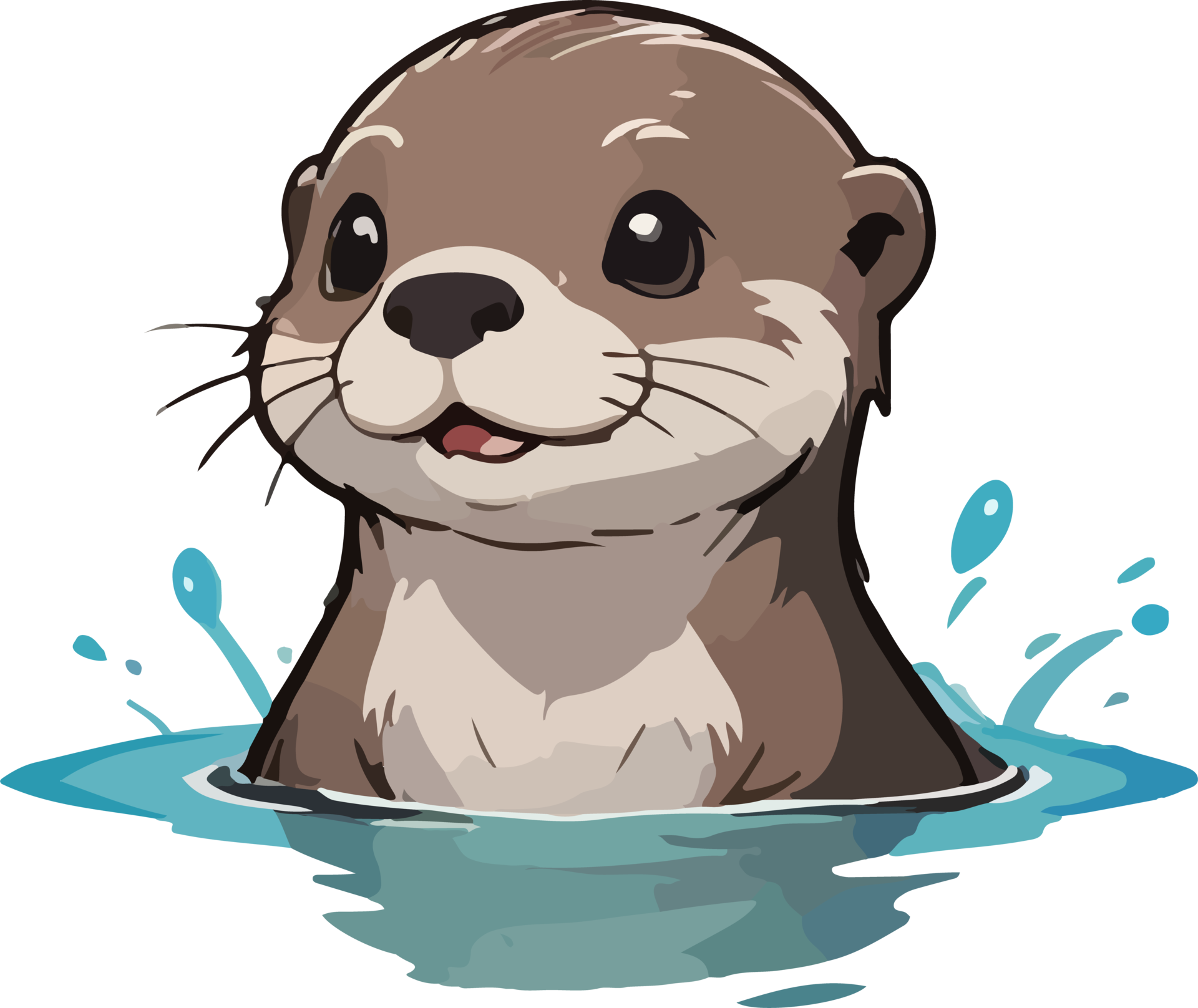 AI generated Cute Otter Cartoon 34881314 PNG