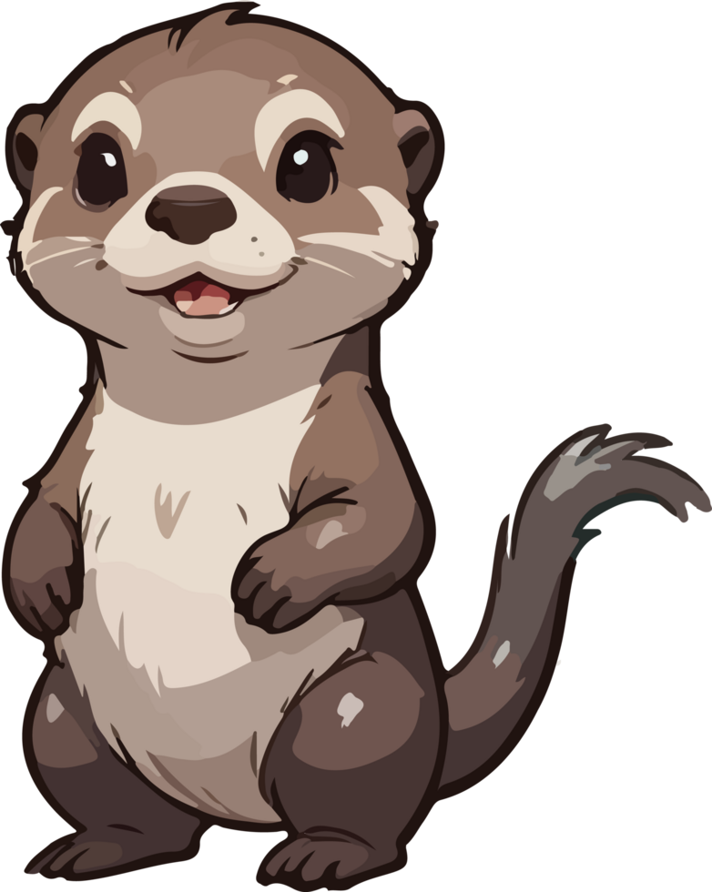 AI generated Cute Otter Cartoon Character png
