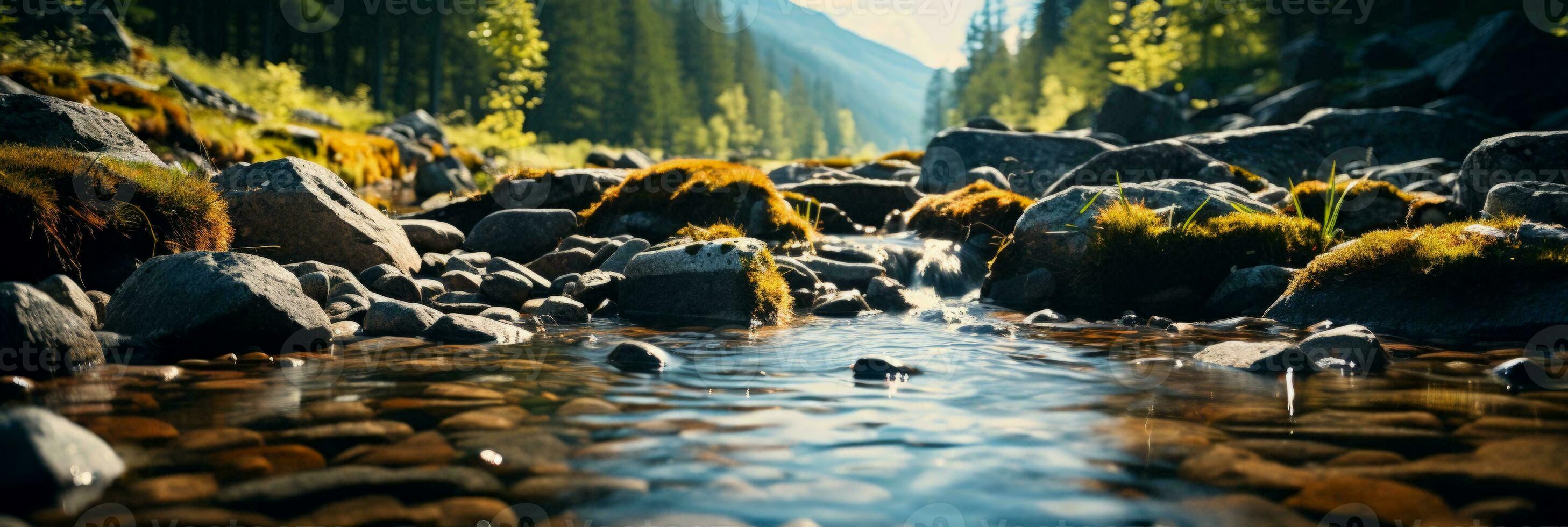 ai generado de madera podio Bosquejo soportes vacío en contra un natural fondo foto