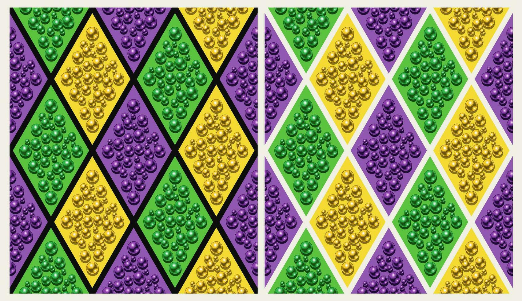 Geometric harlequin patterns with rhombus grid vector