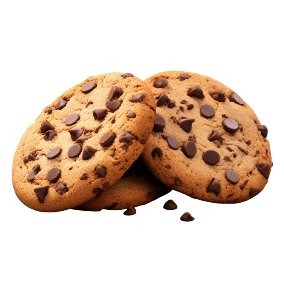 AI generated Cookies with chocolate chips clip art png