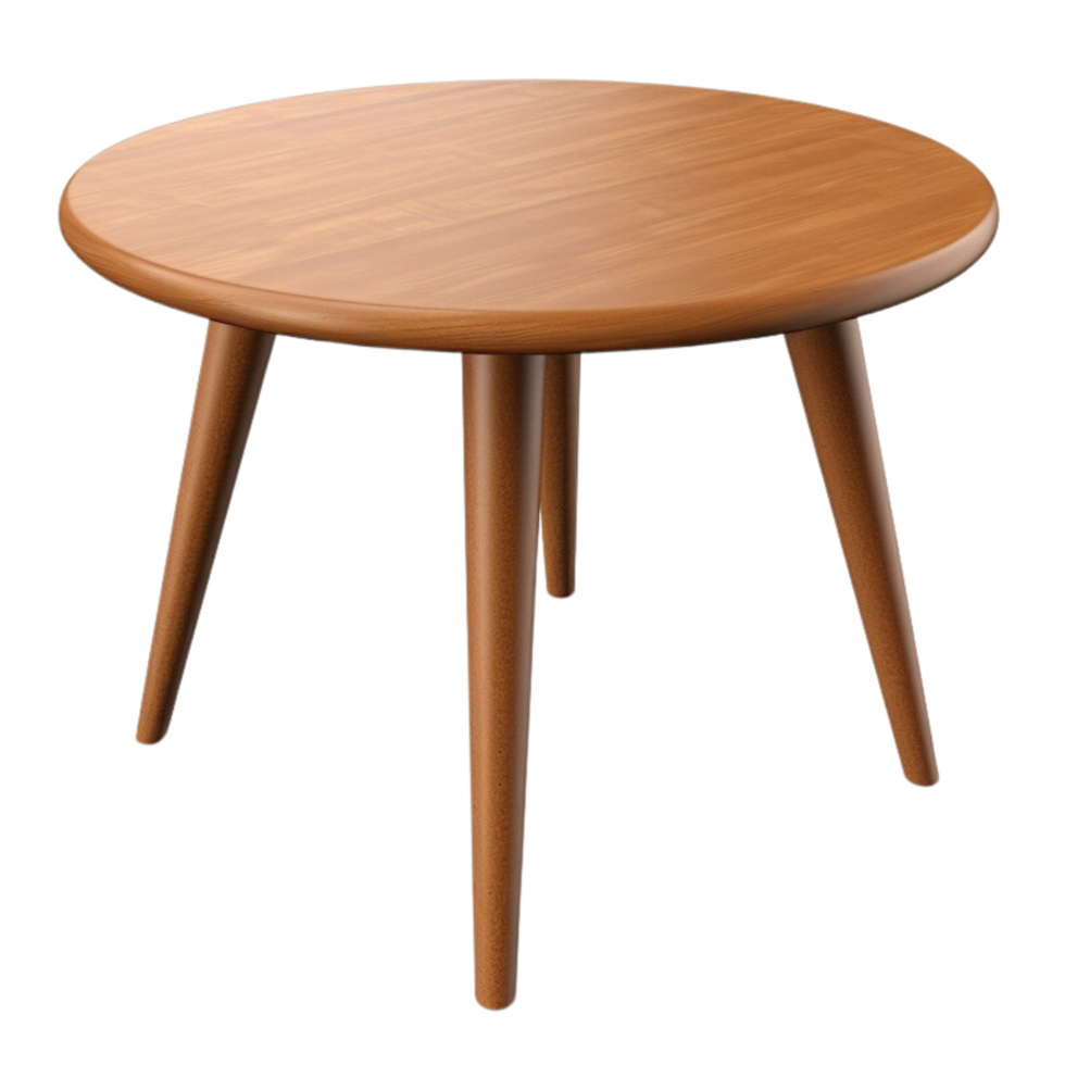 AI generated Round wooden vintage table clip art png