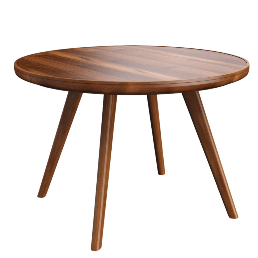 ai gegenereerd ronde houten wijnoogst tafel klem kunst png