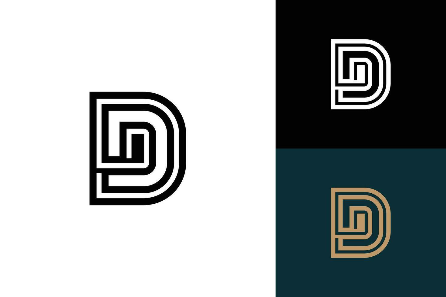 letter d monogram vector logo design