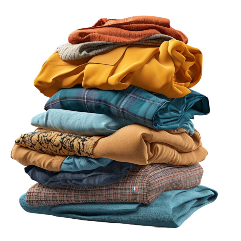 AI generated Stack of clothes clip art png