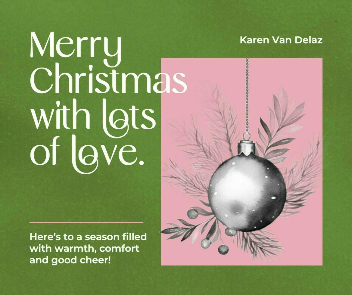 Green Christmas Greetings for Facebook Post template