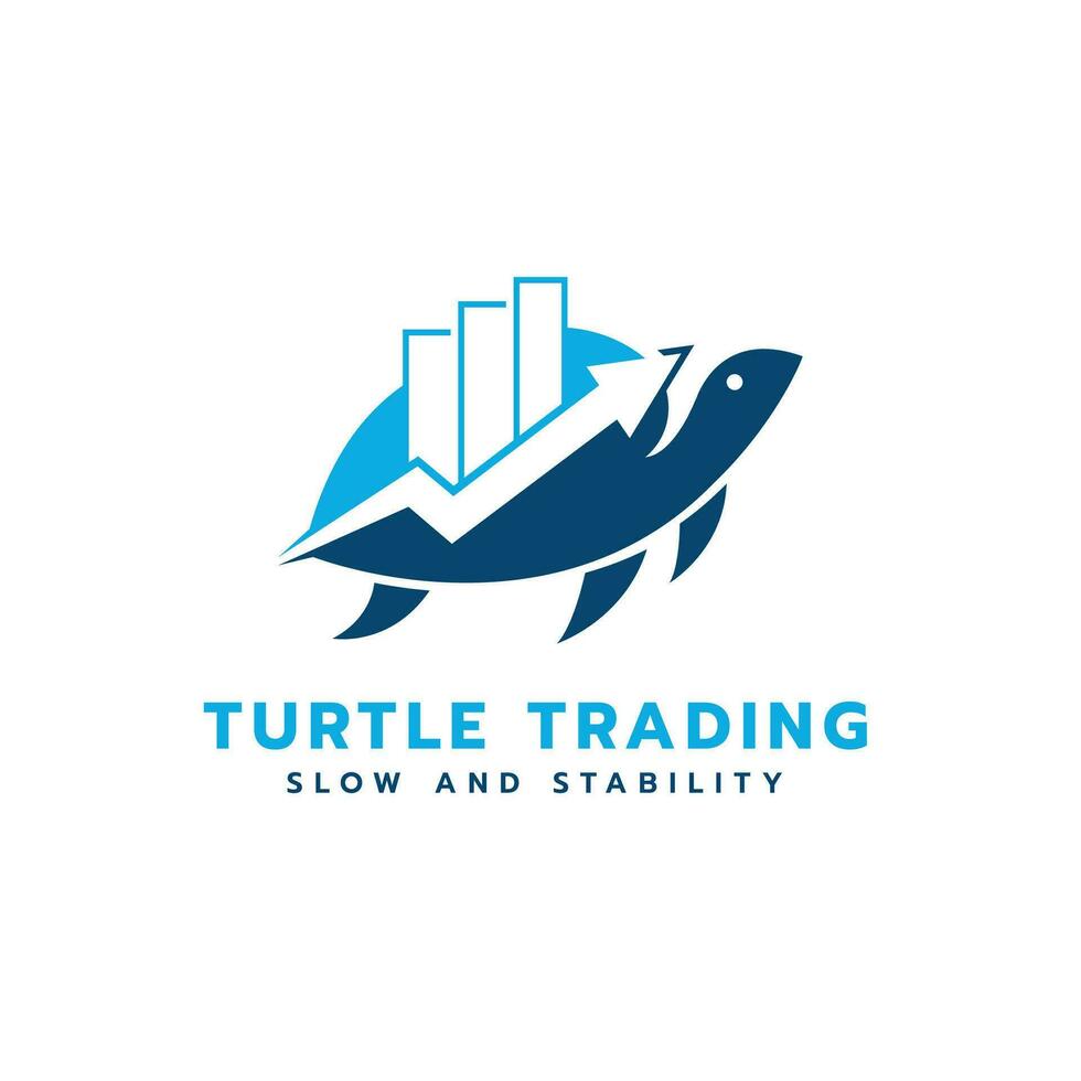 Turtle Trading creative logo design concept for marketing financial and trading business n company vector