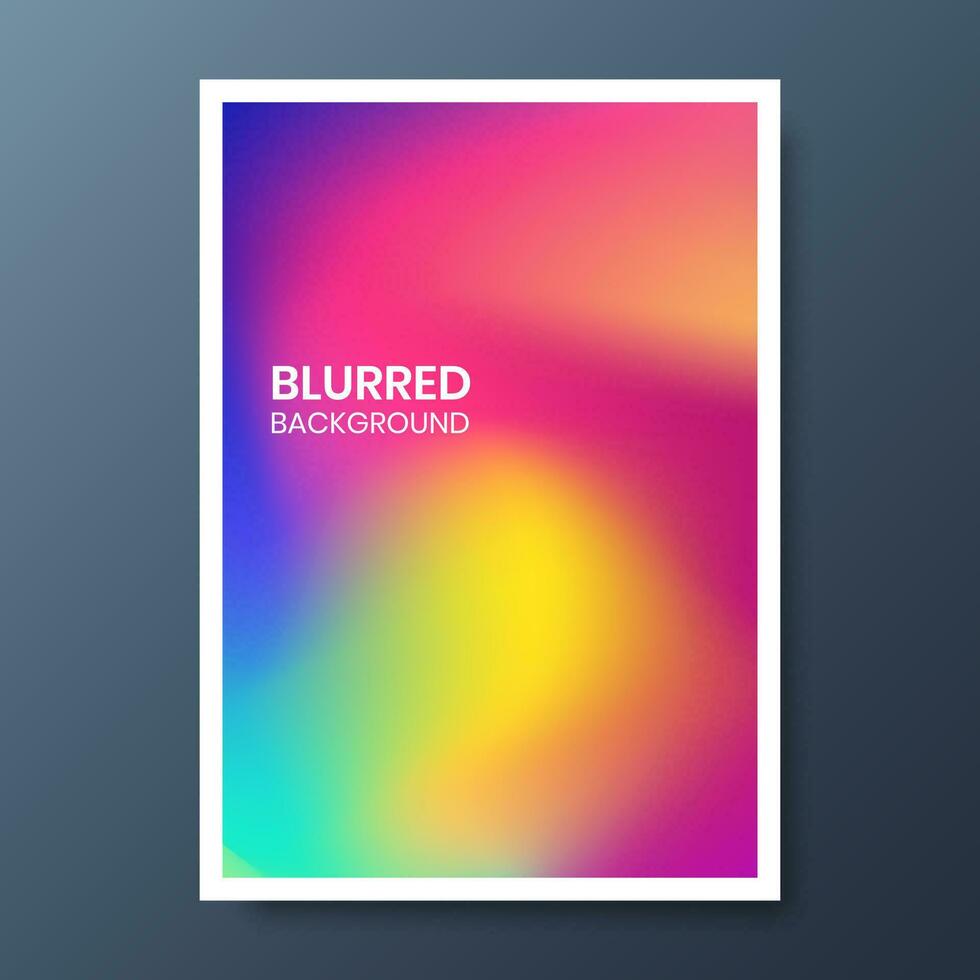 Blurred cover background with modern abstract gradient colors. Collection of delicate templates for brochures, posters, banners, flyers and cards. Vector illustration