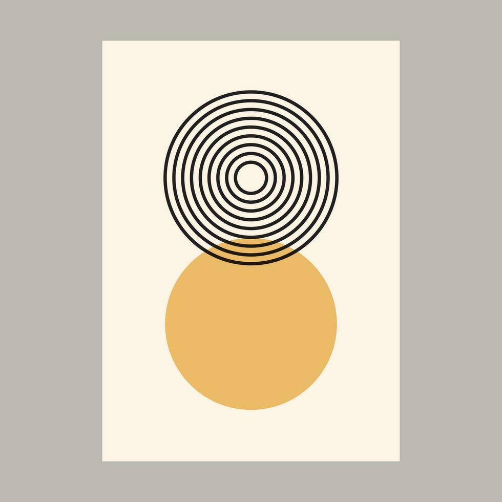 Mid-century abstract contemporary aesthetic background design set with geometric balance shapes. Abstract Art Design for prints, covers, wallpapers, wall art. Vector illustration