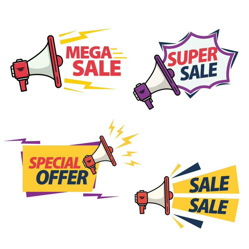 Sale Label Set. A Collection of Promotional Sale Sticker vector