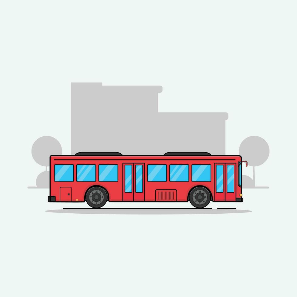 City Bus Side View Vector Illustration. Public Transport Service Concept Design Isolated Vector.