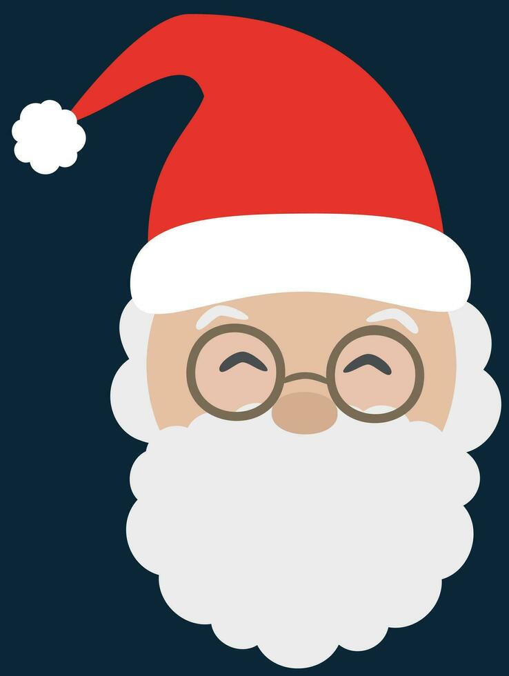 Vector illustration of Santa Claus head. Santa Claus logo isolated in white background