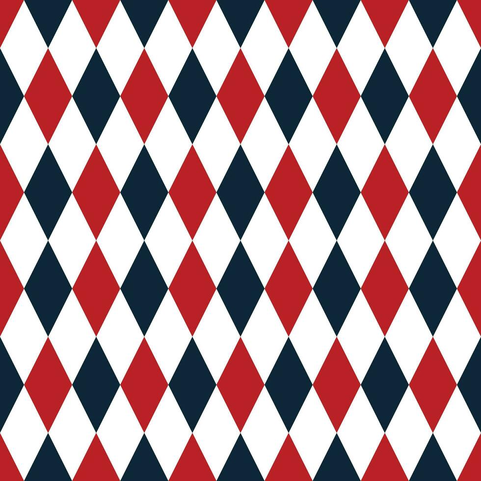Seamless pattern with red and blue diamonds. Rhombus background vector