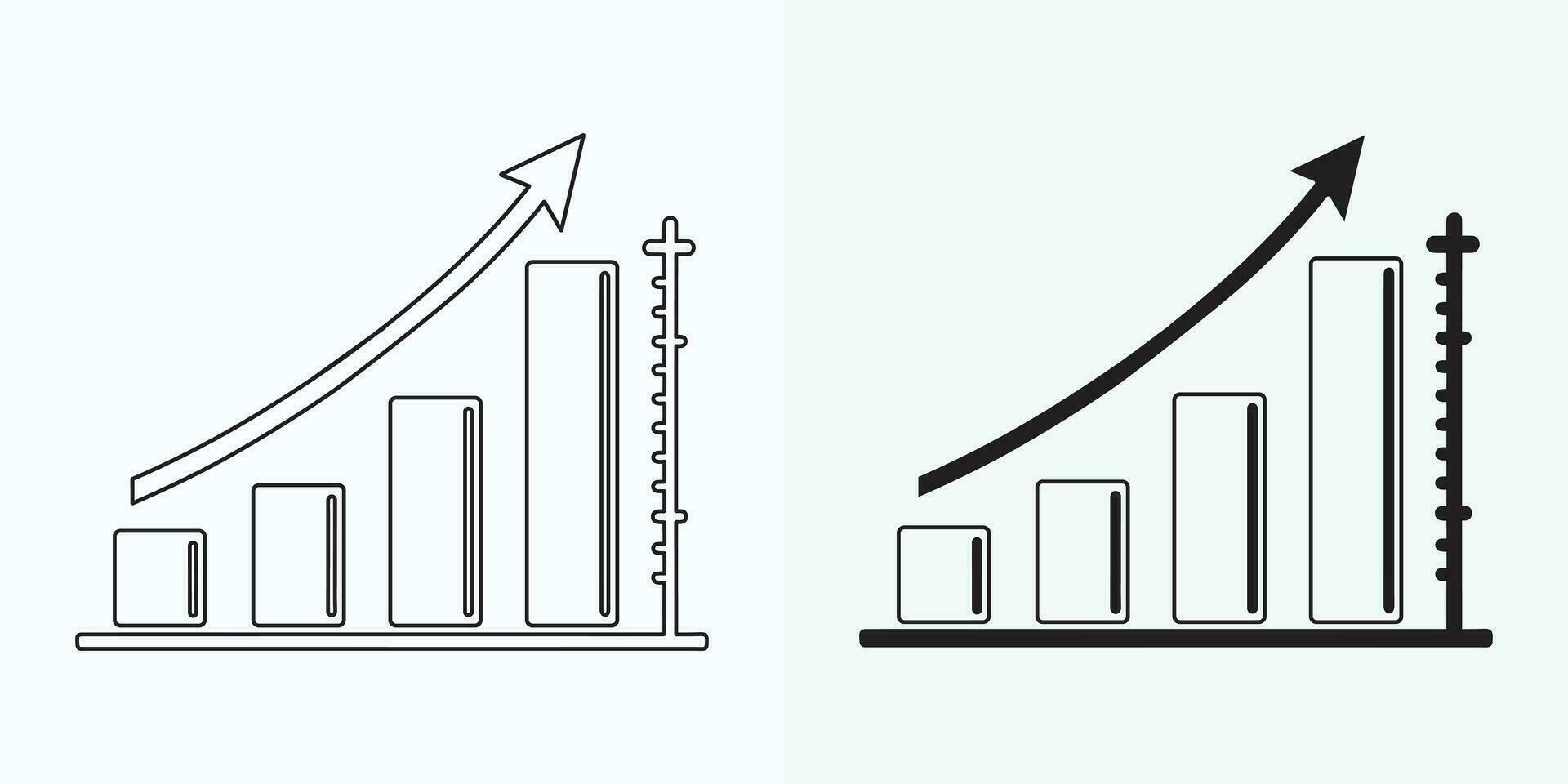 Growing Graph Icon, Bar Chart Icon, Infographic, Growths Chart Collection For Business Improvement Analytics, Diagram Symbol, Financial Profit Chart Bar Vector Illustration