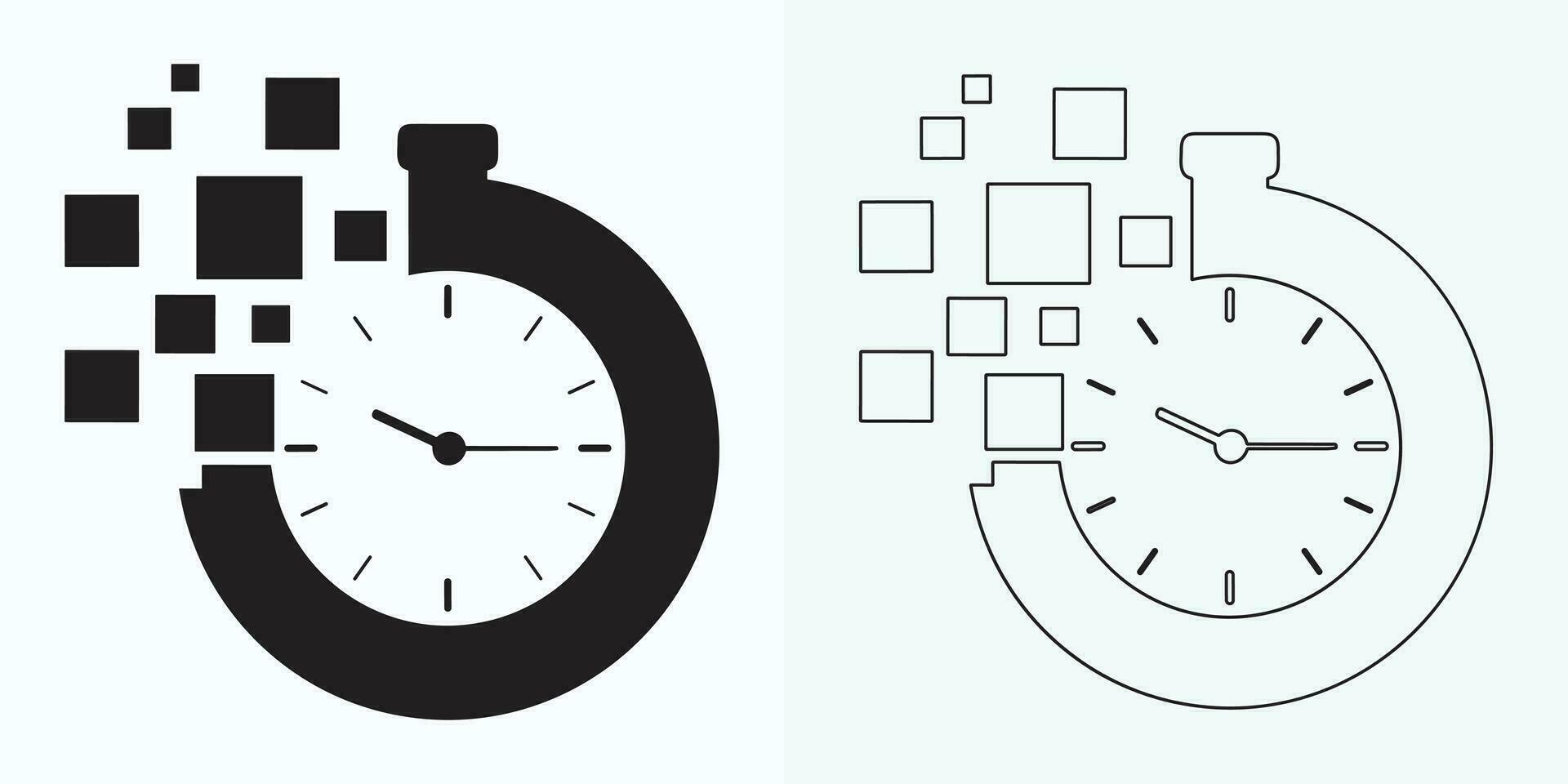 paso de hora icono. paso de tiempo. Temporizador logo. reloj icono ilustración vector diseño