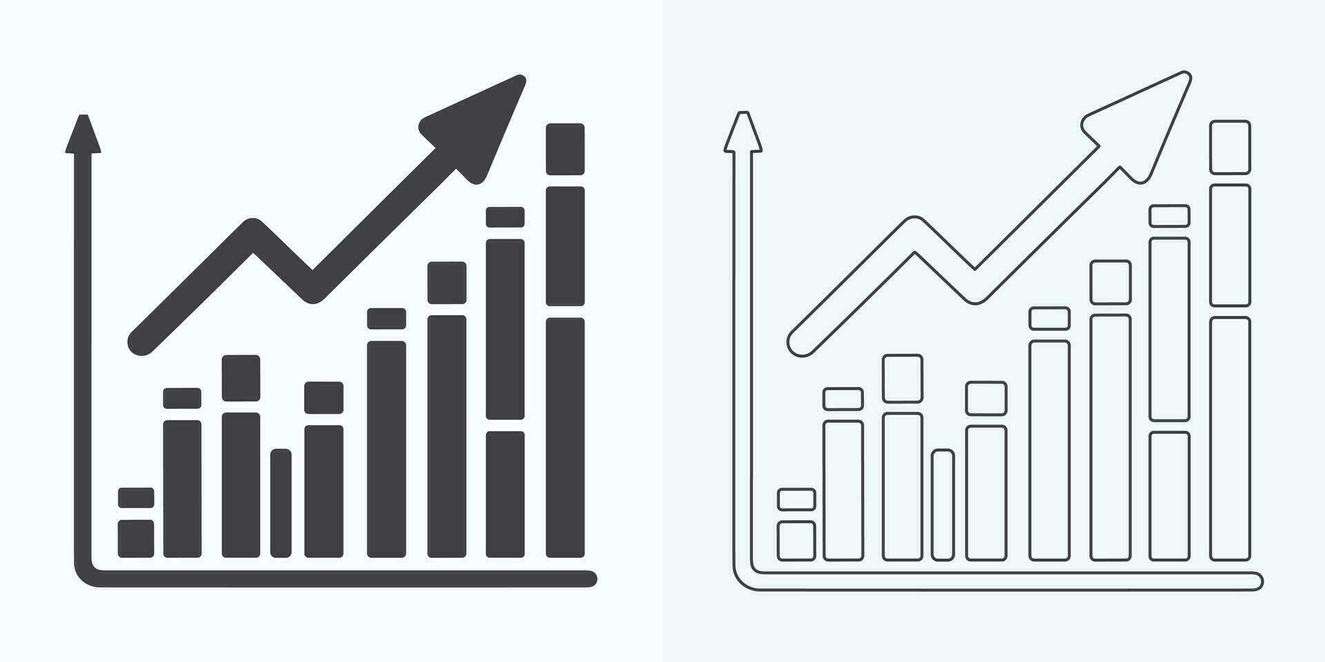 Growing Graph Icon, Bar Chart Icon, Infographic, Growths Chart Collection For Business Improvement Analytics, Diagram Symbol, Financial Profit Chart Bar Vector Illustration