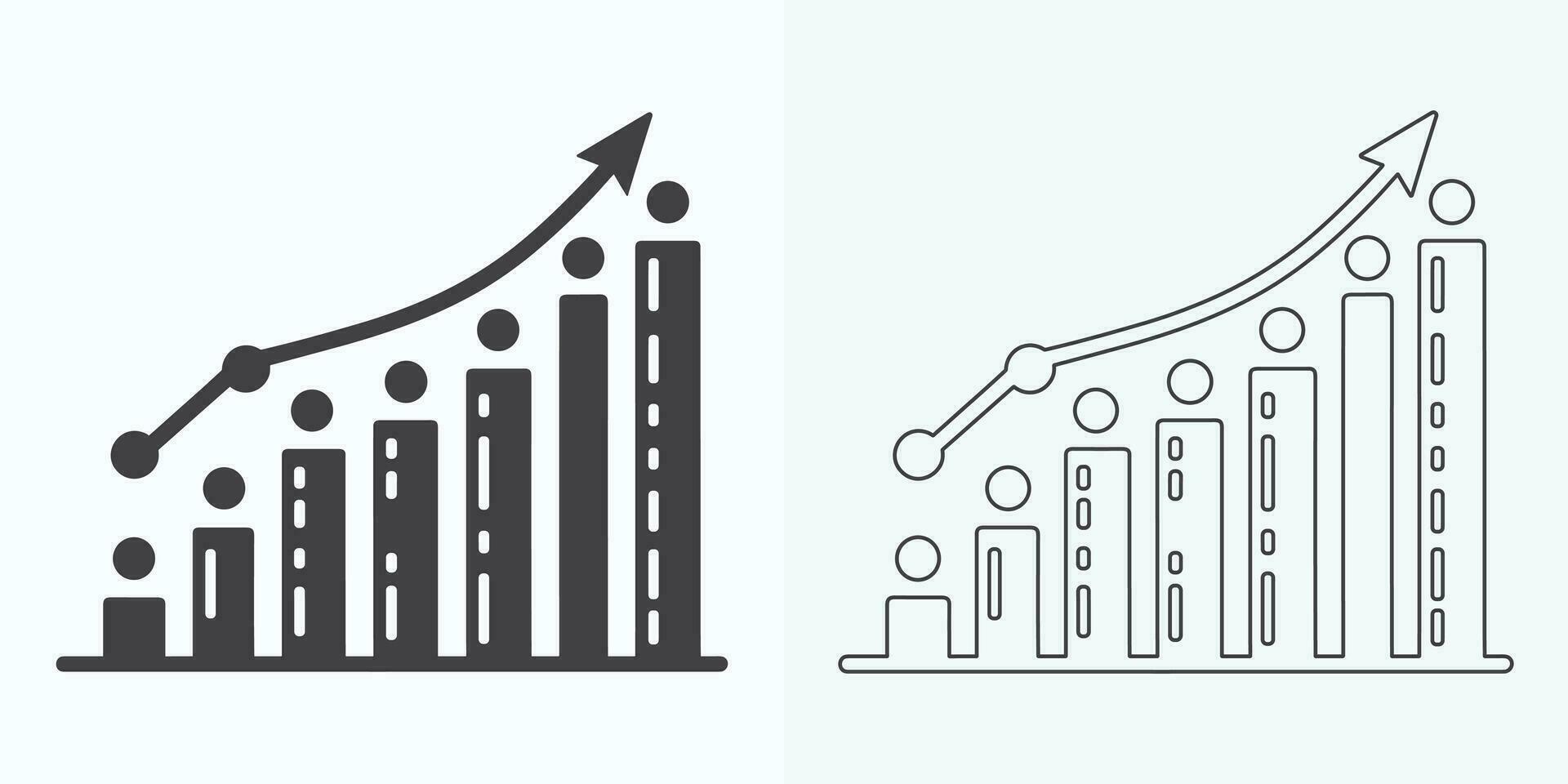 Growing Graph Icon, Bar Chart Icon, Infographic, Growths Chart Collection For Business Improvement Analytics, Diagram Symbol, Financial Profit Chart Bar Vector Illustration