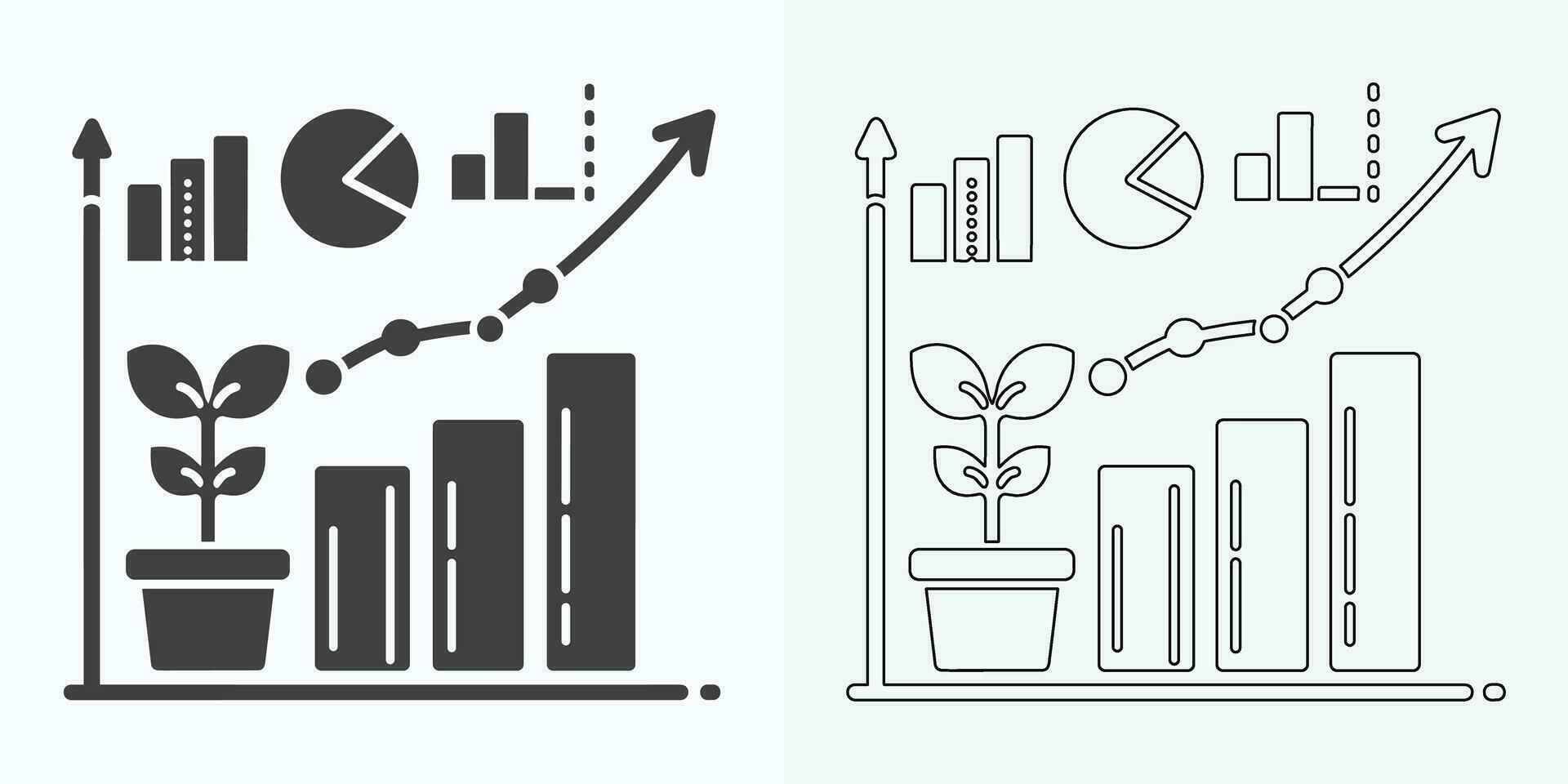 creciente grafico icono colocar, bar gráfico icono, infografía, crecimientos gráfico colección para negocio mejora analítica, diagrama símbolo, financiero lucro gráfico bar vector ilustración