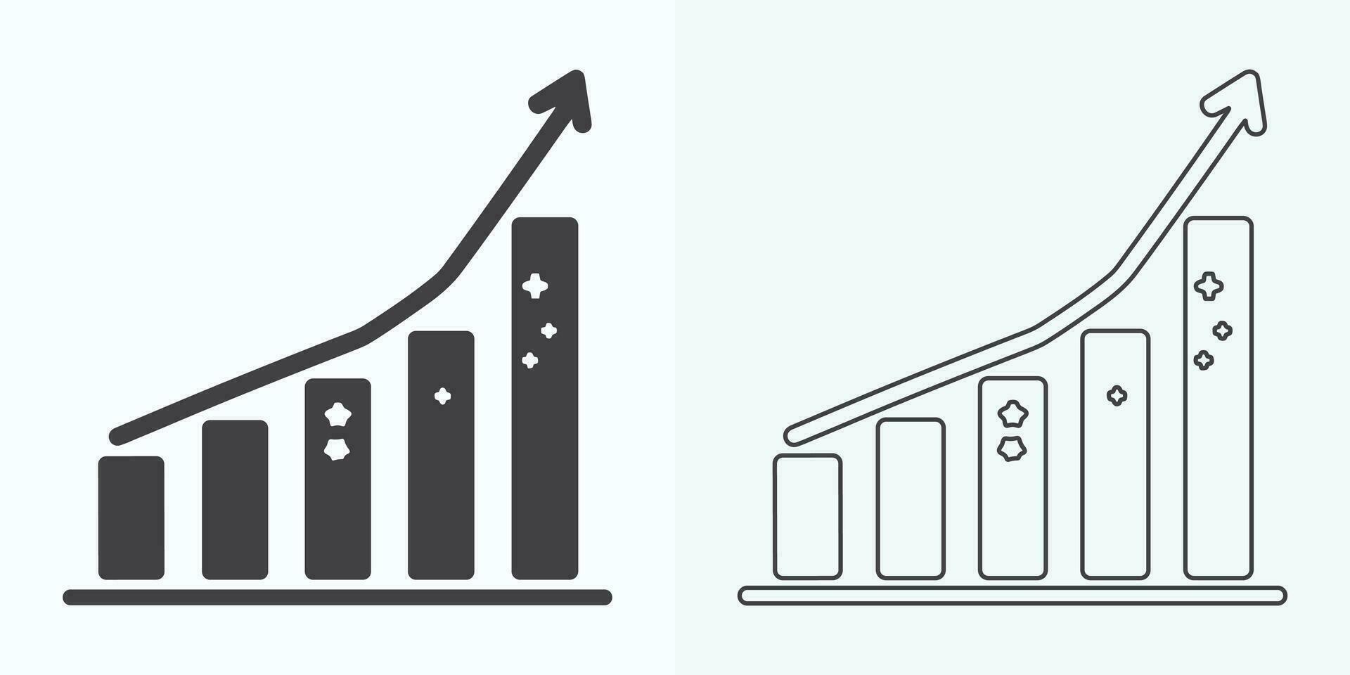 Growing Graph Icon, Bar Chart Icon, Infographic, Growths Chart Collection For Business Improvement Analytics, Diagram Symbol, Financial Profit Chart Bar Vector Illustration