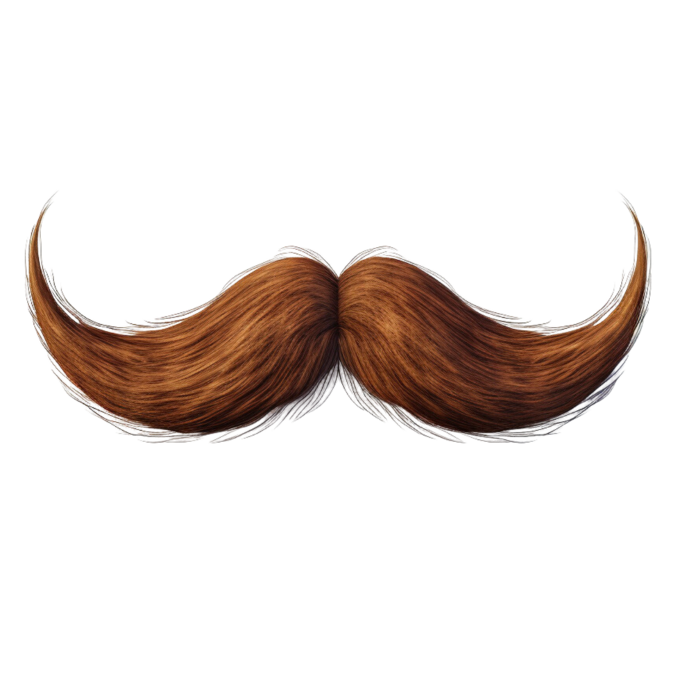 AI generated Brown mustache clip art png